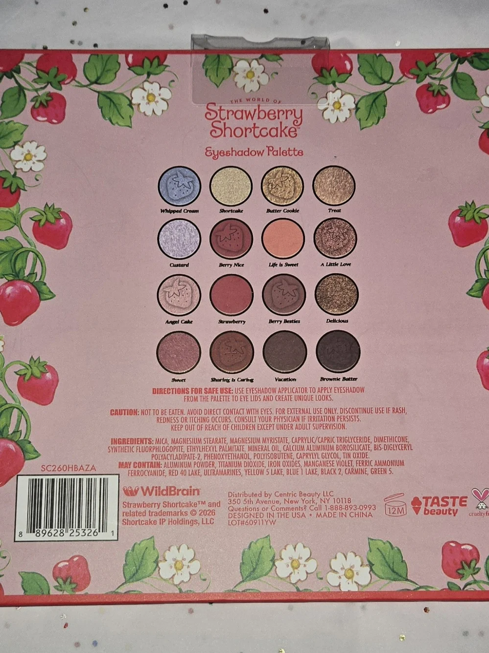 Taste Beauty Strawberry Shortcake Themed Eyeshadow Palette - New